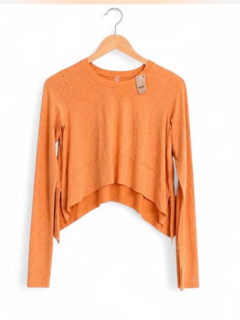 FP Movement NWT Peach Long Sleeve Layered Crop Top Small